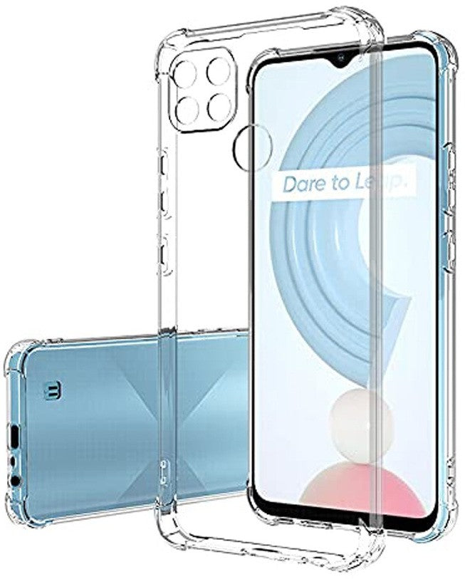 VAKIBO Super Premium Soft TPU Transparent Case With Dustplug,Side Grip,Corner Protection,lanyard Cuts,Camera Protection Suitable for Realme C25Y