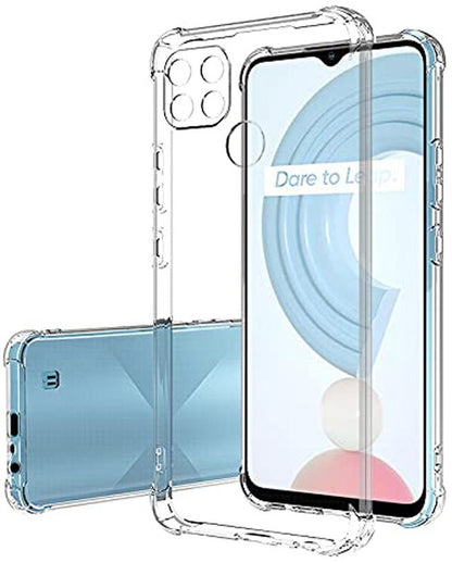 VAKIBO Super Premium Soft TPU Transparent Case With Dustplug,Side Grip,Corner Protection,lanyard Cuts,Camera Protection Suitable for Realme C25Y