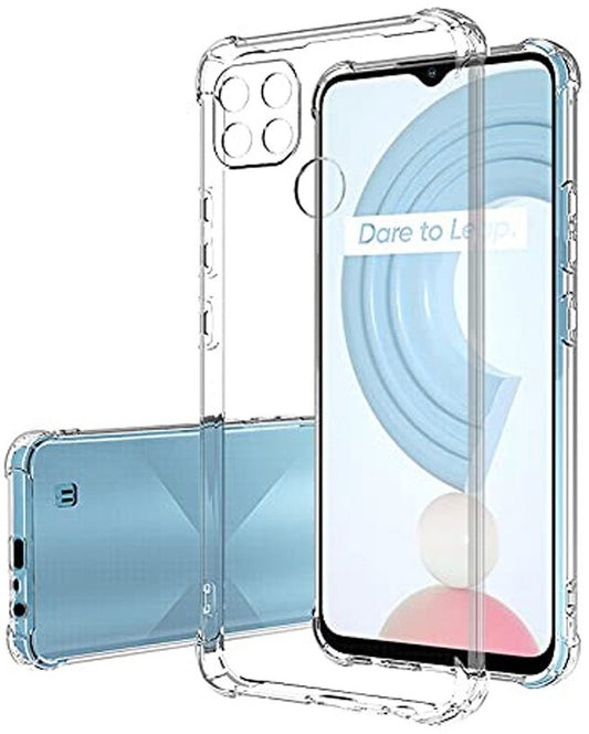 VAKIBO Super Premium Soft TPU Transparent Case With Dustplug,Side Grip,Corner Protection,lanyard Cuts,Camera Protection Suitable for Realme C25Y