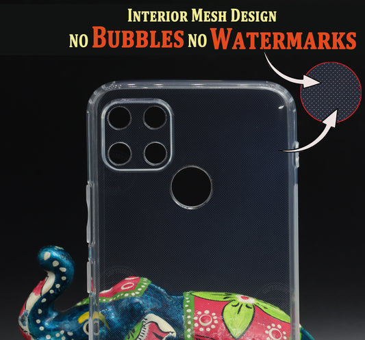 VAKIBO Super Premium Soft TPU Transparent Case With Dustplug,Side Grip,Corner Protection,lanyard Cuts,Camera Protection Suitable for Realme C25Y