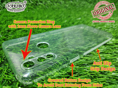 VAKIBO Super Premium Soft TPU Transparent Case With Dustplug,Side Grip,Corner Protection,lanyard Cuts,Camera Protection Suitable for Realme C3