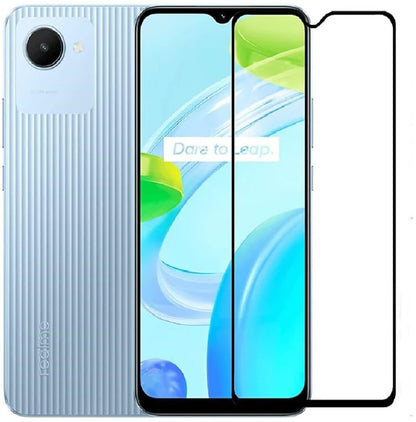 Super Premium Quality Tempered Glass Screen Guard Protector With Black Border Suitable For Realme C50i Prime