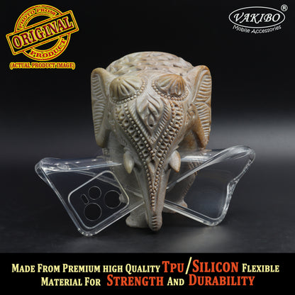 VAKIBO Super Premium Soft TPU Transparent Case With Dustplug,Side Grip,Corner Protection,lanyard Cuts,Camera Protection Suitable for Realme C35