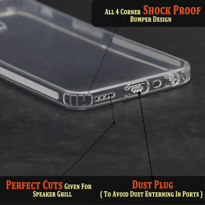 VAKIBO Super Premium Soft TPU Transparent Case With Dustplug,Side Grip,Corner Protection,lanyard Cuts,Camera Protection Suitable for Realme Narzo 50A Prime