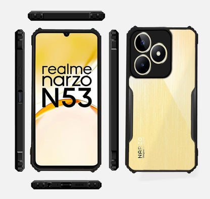 VAKIBO Super Premium Black Border Transparent Case With Corner Protection & Camera Protection Suitable for Realme C51 4G