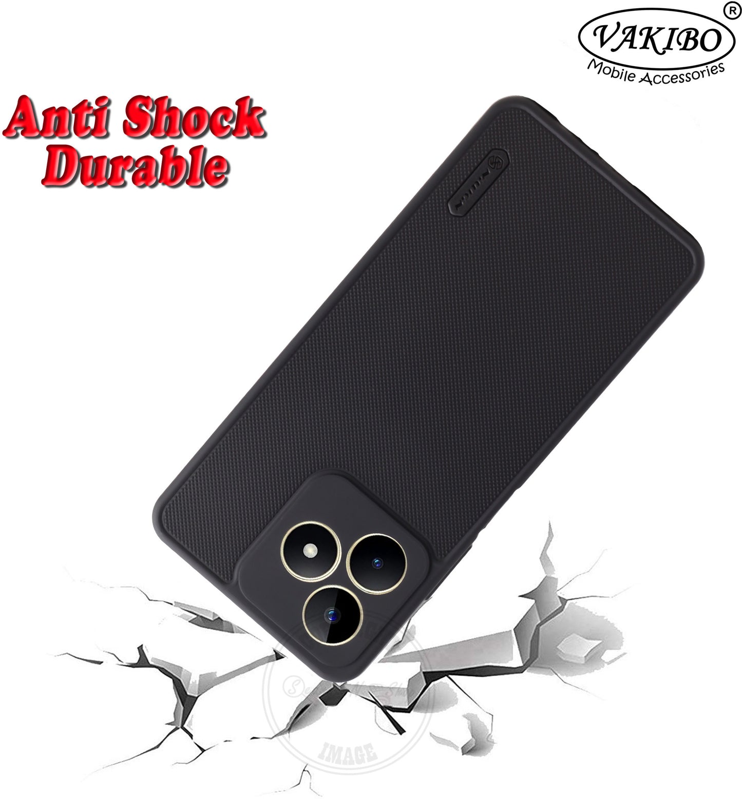 VAKIBO Dotted Black Coloured Made with Silicon Rubber TPU Back Cover Case Suitable for Realme C51 4G