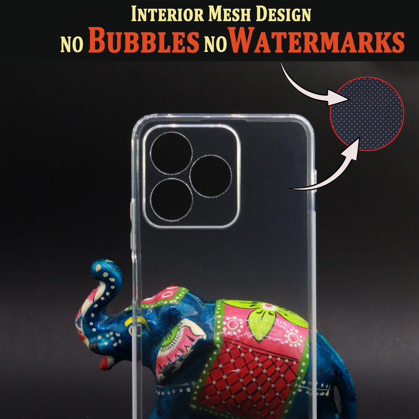 VAKIBO Super Premium Soft TPU Transparent Case With Dustplug,Side Grip,Corner Protection,lanyard Cuts,Camera Protection Suitable for Realme C53