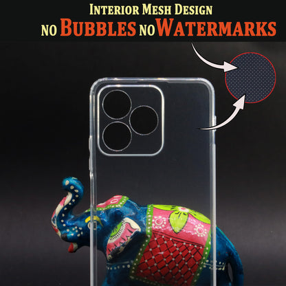 VAKIBO Super Premium Soft TPU Transparent Case With Dustplug,Side Grip,Corner Protection,lanyard Cuts,Camera Protection Suitable for Realme C51 4G