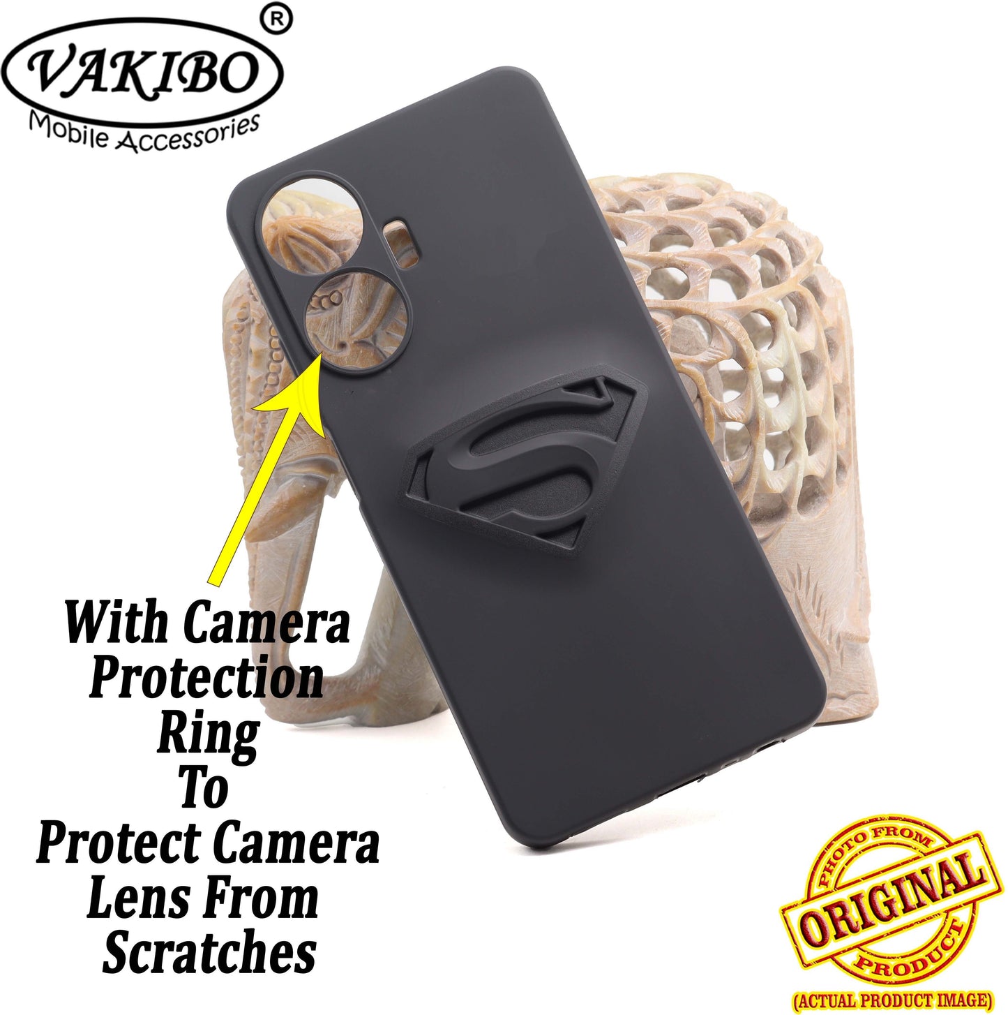 VAKIBO Black Coloured Back Cover Case Suitable for Realme Narzo N55