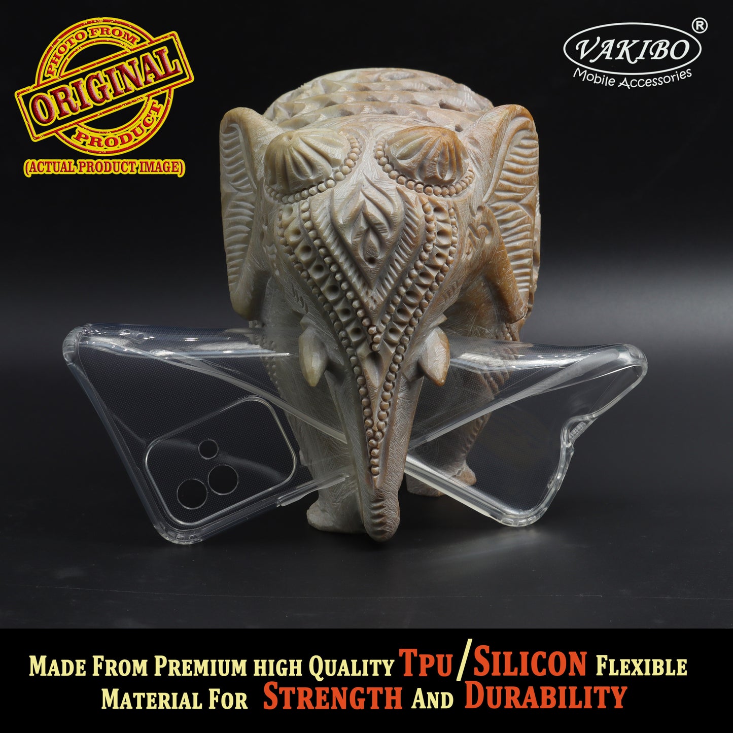 VAKIBO Super Premium Soft TPU Transparent Case With Dustplug,Side Grip,Corner Protection,lanyard Cuts,Camera Protection Suitable for Realme Narzo 50i