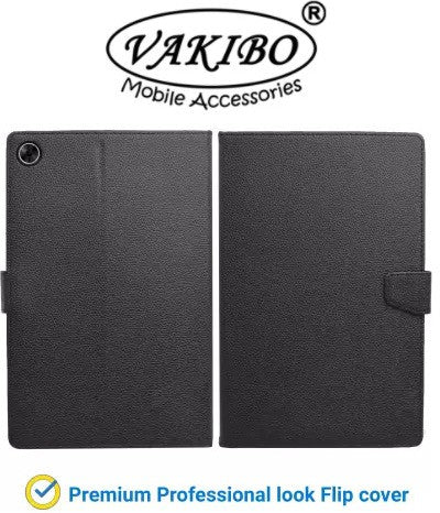 VAKIBO Premium Dotted Design Black Coloured Synthetic Leather Tablet Flip cover Suitable for Realme Pad 10.4