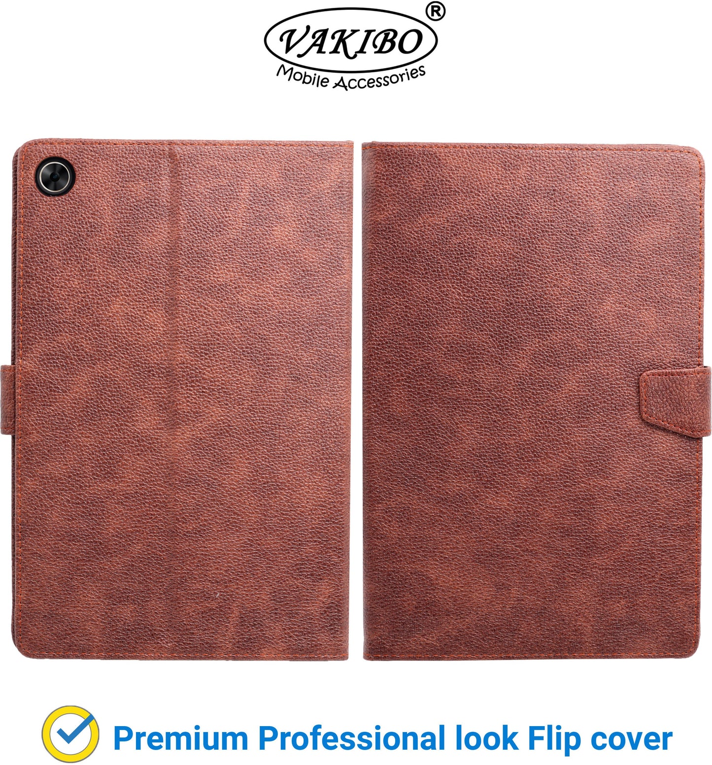 VAKIBO Premium Dotted Design Dark Brown Coloured Synthetic Leather Tablet Flip cover Suitable for Realme Pad 10.4