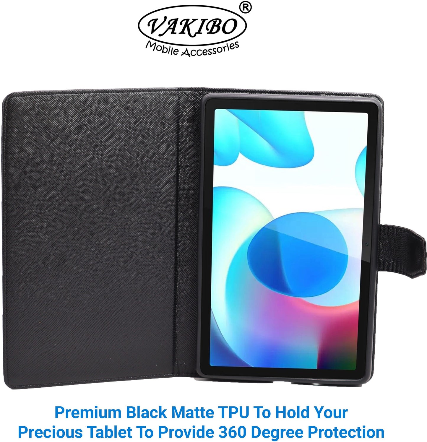 VAKIBO Mercury Premium Copper Coloured made With Canvas and TPU Flip Cover Case Suitable for Realme Pad 10.4
