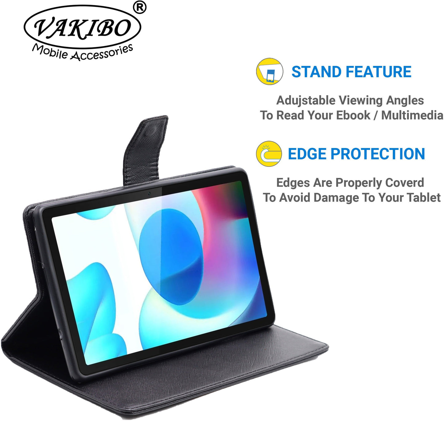VAKIBO Mercury Premium Copper Coloured made With Canvas and TPU Flip Cover Case Suitable for Realme Pad 10.4