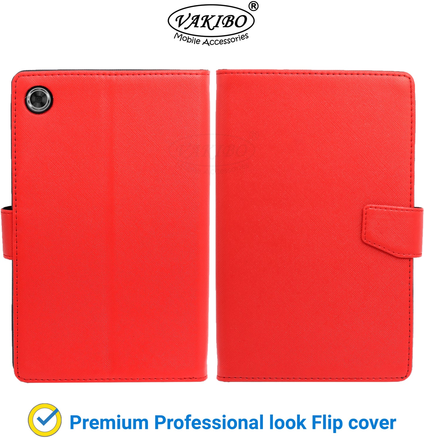 VAKIBO Mercury Premium Red Coloured made With Canvas and TPU Flip Cover Case Suitable for Realme Pad 10.4