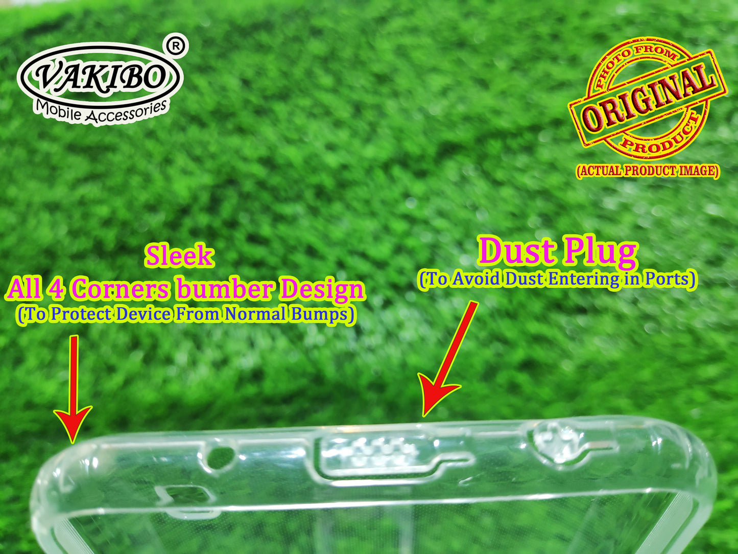 VAKIBO Super Premium Soft TPU Transparent Case With Dustplug,Side Grip,Corner Protection,lanyard Cuts,Camera Protection Suitable for Samsung A10