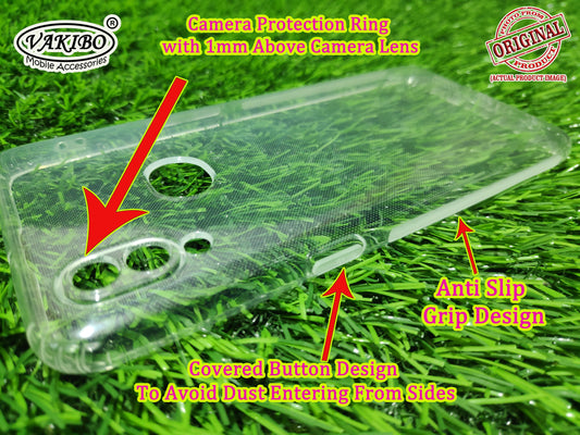 VAKIBO Super Premium Soft TPU Transparent Case With Dustplug,Side Grip,Corner Protection,lanyard Cuts,Camera Protection Suitable for Samsung A10s