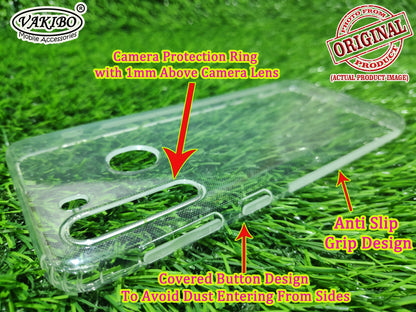 VAKIBO Super Premium Soft TPU Transparent Case With Dustplug,Side Grip,Corner Protection,lanyard Cuts,Camera Protection Suitable for Samsung A21 IMPORTED