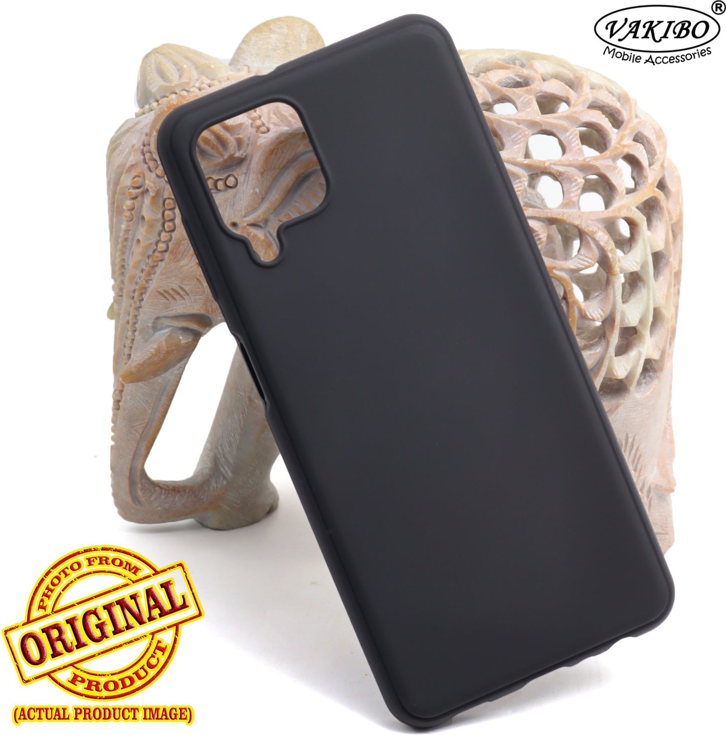 VAKIBO Matte Frosted Black Coloured Soft TPU Back Cover Case Suitable for Samsung Galaxy A22 4G