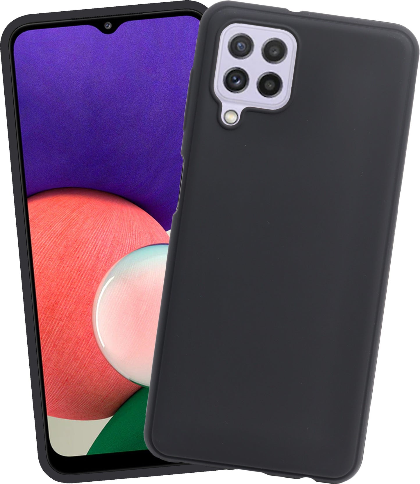 VAKIBO Matte Frosted Black Coloured Soft TPU Back Cover Case Suitable for Samsung Galaxy A22 4G