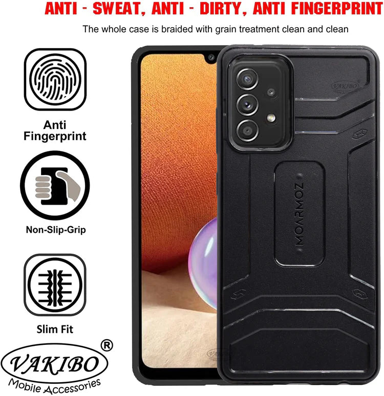 VAKIBO Moarmoz Shock Proof Black Coloured Soft TPU Back Cover Case Suitable for Samsung Galaxy A52 5G