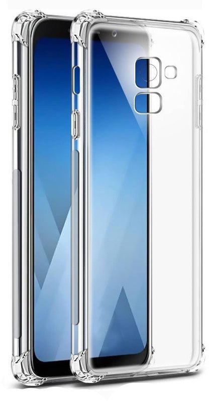 VAKIBO Super Premium Soft TPU Transparent Case With Dustplug,Side Grip,Corner Protection,lanyard Cuts,Camera Protection Suitable for Samsung J6