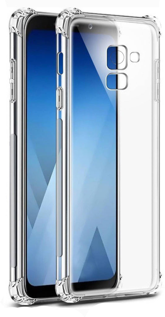 VAKIBO Super Premium Soft TPU Transparent Case With Dustplug,Side Grip,Corner Protection,lanyard Cuts,Camera Protection Suitable for Samsung J6