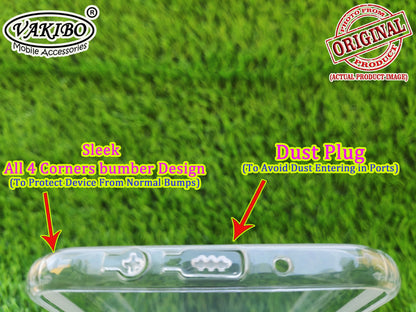 VAKIBO Super Premium Soft TPU Transparent Case With Dustplug,Side Grip,Corner Protection,lanyard Cuts,Camera Protection Suitable for Samsung J7