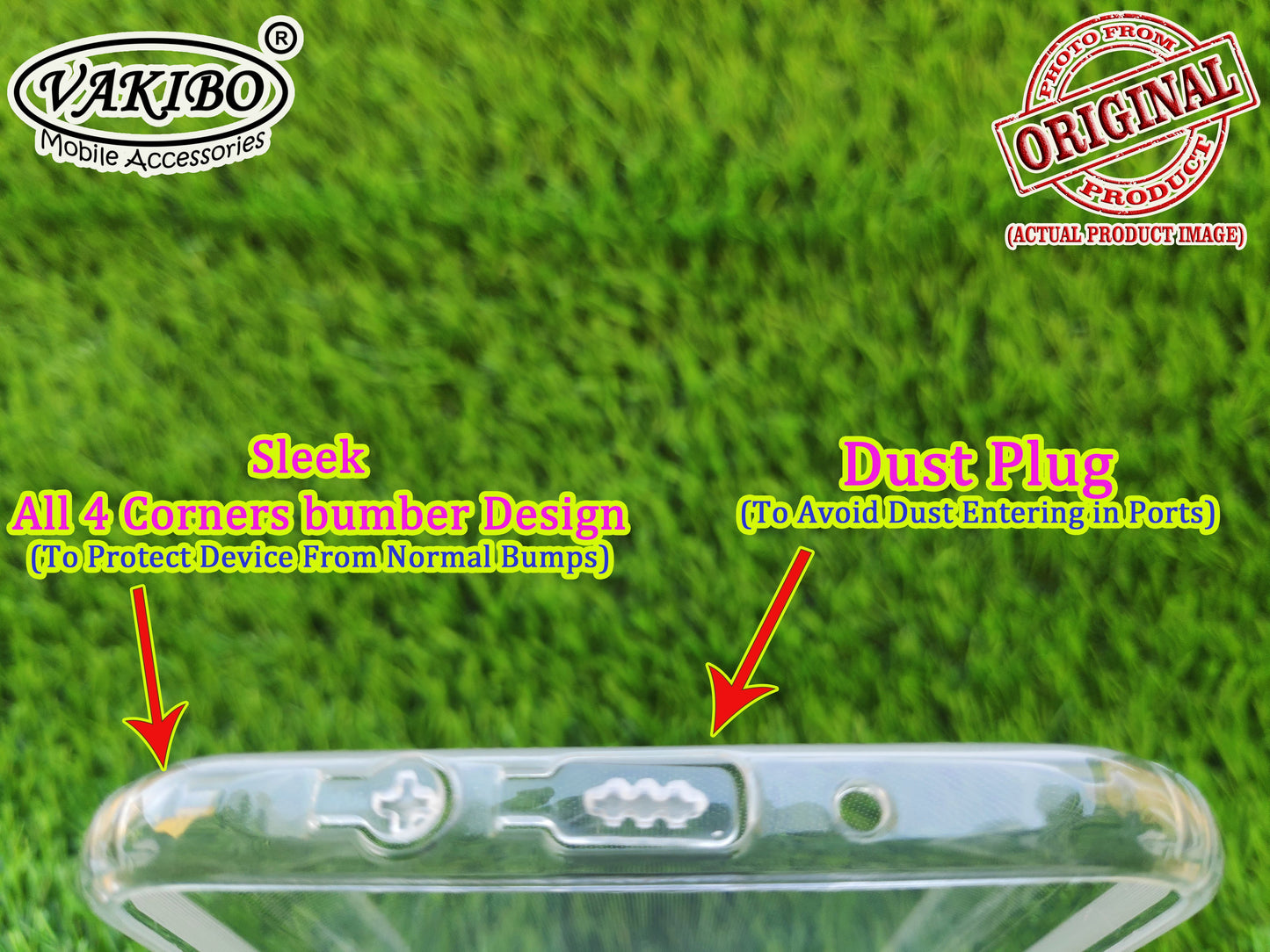 VAKIBO Super Premium Soft TPU Transparent Case With Dustplug,Side Grip,Corner Protection,lanyard Cuts,Camera Protection Suitable for Samsung J7 NXT