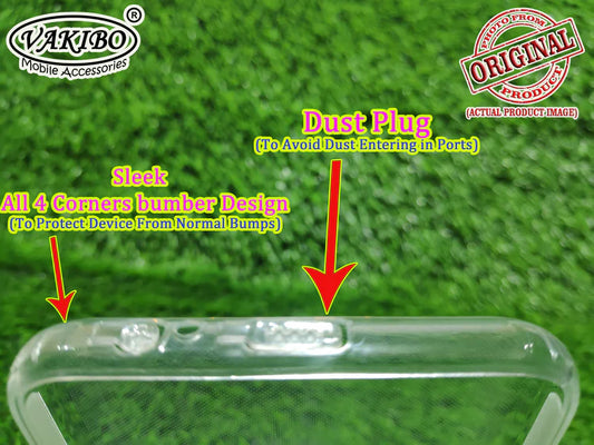 VAKIBO Super Premium Soft TPU Transparent Case With Dustplug,Side Grip,Corner Protection,lanyard Cuts,Camera Protection Suitable for Samsung Galaxy J8