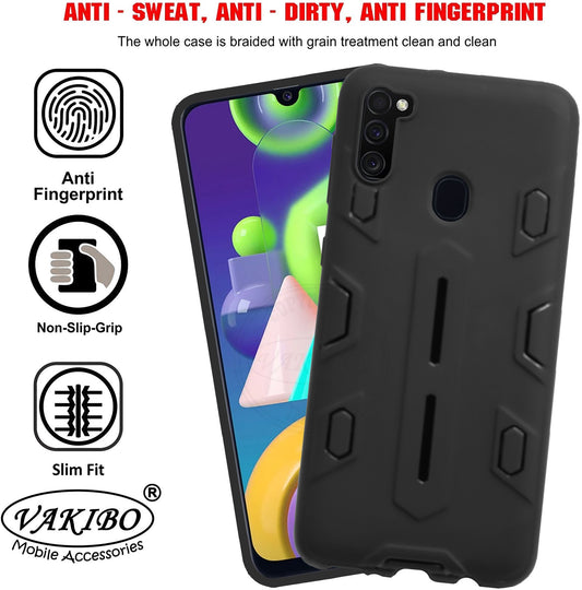 VAKIBO Black Coloured Back Cover Case Suitable for Samsung Galaxy M21 2021