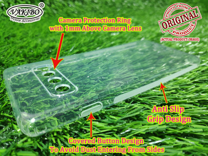 VAKIBO Super Premium Soft TPU Transparent Case With Dustplug,Side Grip,Corner Protection,lanyard Cuts,Camera Protection Suitable for Samsung S10