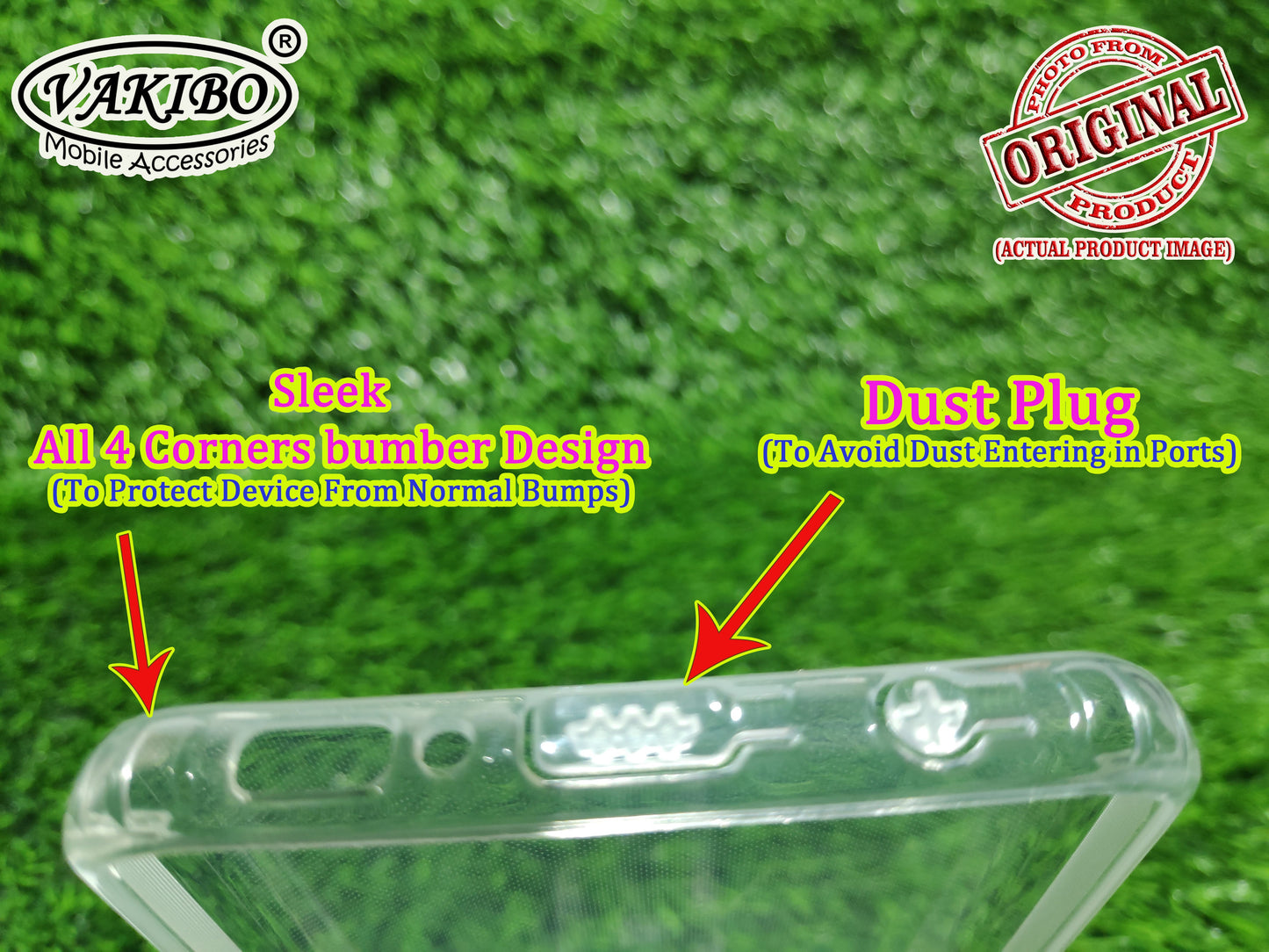 VAKIBO Super Premium Soft TPU Transparent Case With Dustplug,Side Grip,Corner Protection,lanyard Cuts,Camera Protection Suitable for Samsung S10