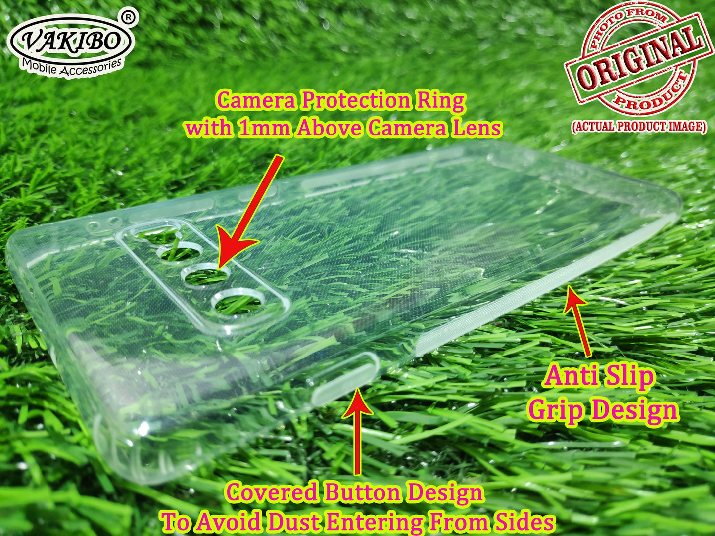 VAKIBO Super Premium Soft TPU Transparent Case With Dustplug,Side Grip,Corner Protection,lanyard Cuts,Camera Protection Suitable for Samsung S10 Plus