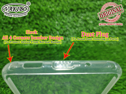 VAKIBO Super Premium Soft TPU Transparent Case With Dustplug,Side Grip,Corner Protection,lanyard Cuts,Camera Protection Suitable for Samsung S20 Plus