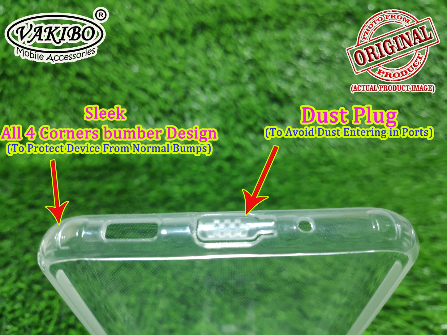 VAKIBO Super Premium Soft TPU Transparent Case With Dustplug,Side Grip,Corner Protection,lanyard Cuts,Camera Protection Suitable for Samsung S20 Ultra