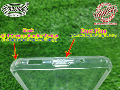 VAKIBO Super Premium Soft TPU Transparent Case With Dustplug,Side Grip,Corner Protection,lanyard Cuts,Camera Protection Suitable for Samsung S20 Ultra