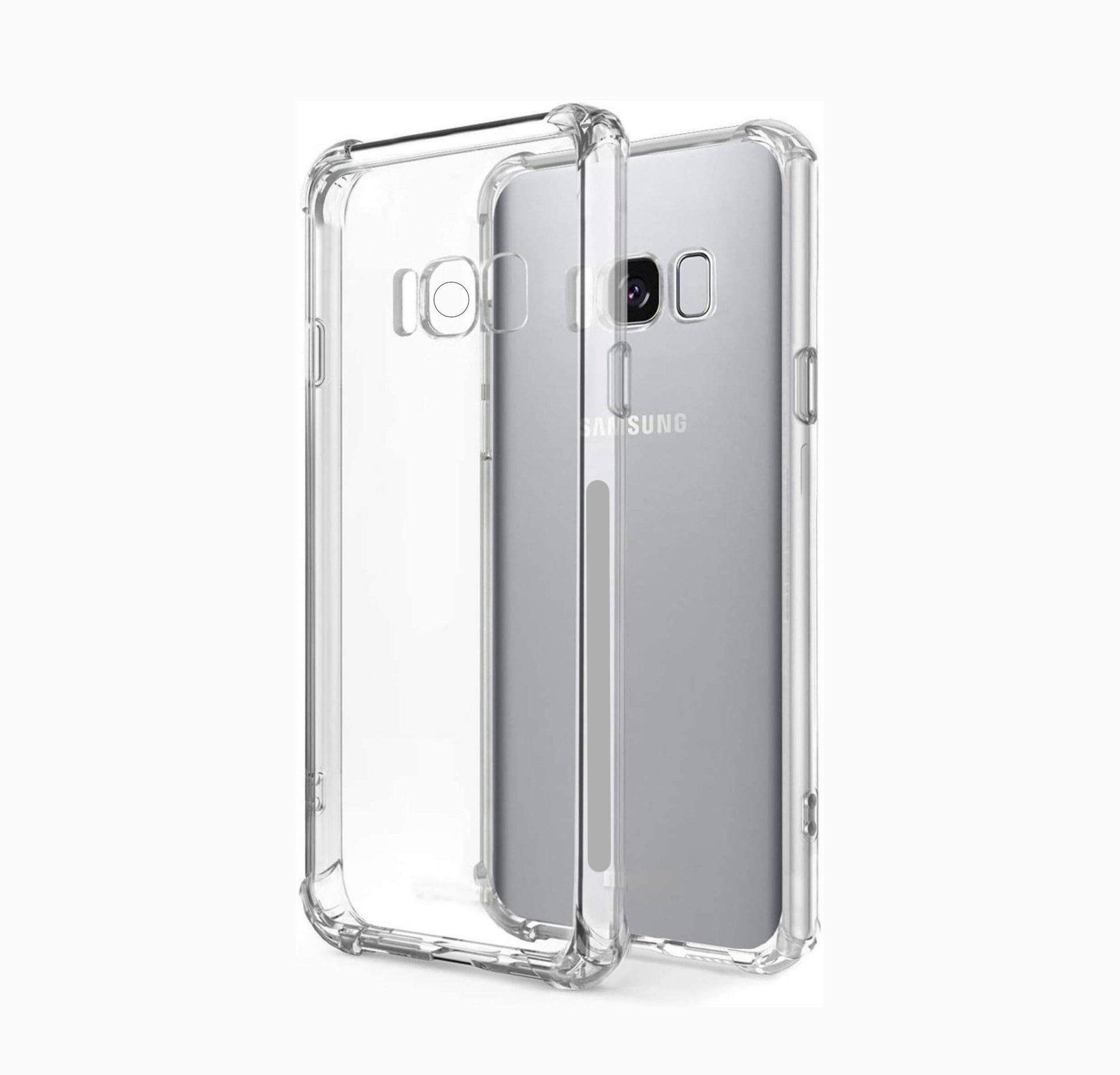 VAKIBO Super Premium Soft TPU Transparent Case With Dustplug,Side Grip,Corner Protection,lanyard Cuts,Camera Protection Suitable for Samsung S8