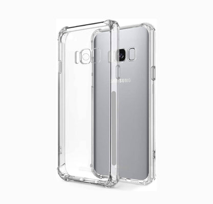 VAKIBO Super Premium Soft TPU Transparent Case With Dustplug,Side Grip,Corner Protection,lanyard Cuts,Camera Protection Suitable for Samsung S8