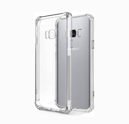 VAKIBO Super Premium Soft TPU Transparent Case With Dustplug,Side Grip,Corner Protection,lanyard Cuts,Camera Protection Suitable for Samsung S8