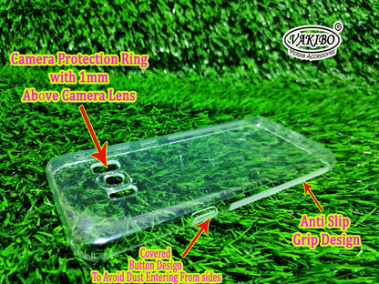 VAKIBO Super Premium Soft TPU Transparent Case With Dustplug,Side Grip,Corner Protection,lanyard Cuts,Camera Protection Suitable for Samsung S8 Plus