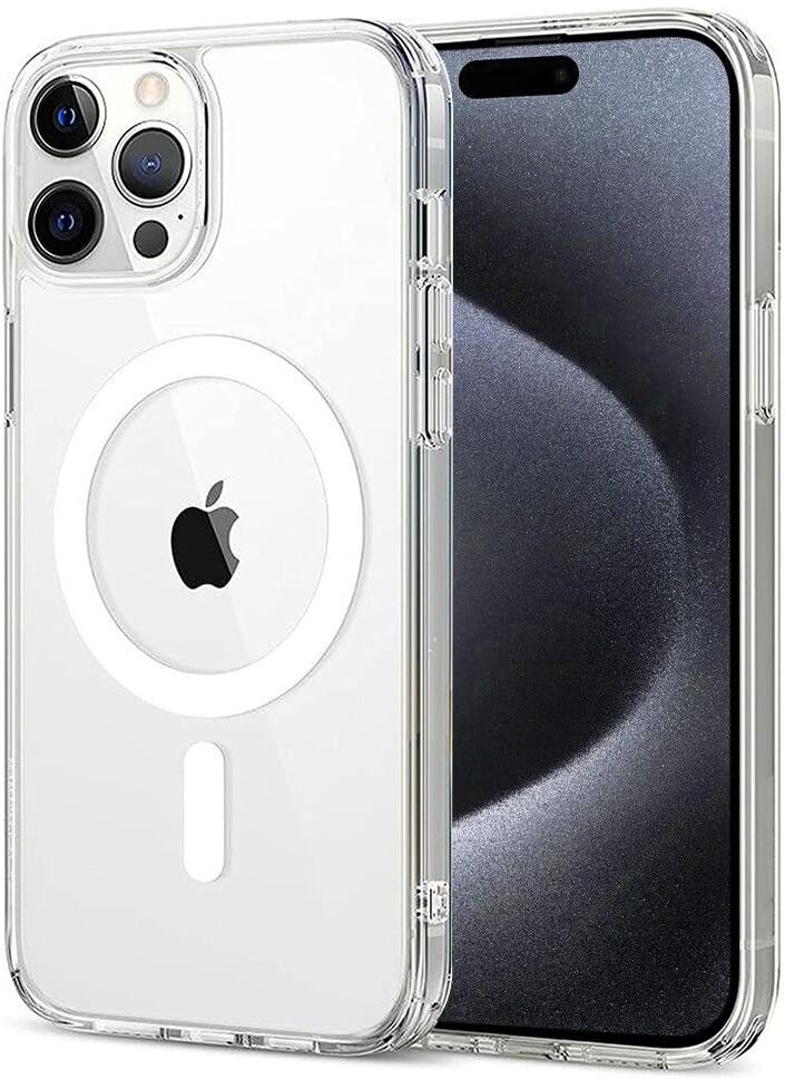 VAKIBO Megnatic Magsafe Transparent Soft with Hard back Back Cover Case With Camera Protection Ring Suitable for Apple iPhone 15 Pro Max