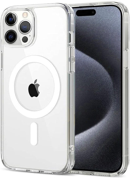 VAKIBO Megnatic Magsafe Transparent Soft with Hard back Back Cover Case With Camera Protection Ring Suitable for Apple iPhone 15 Pro Max