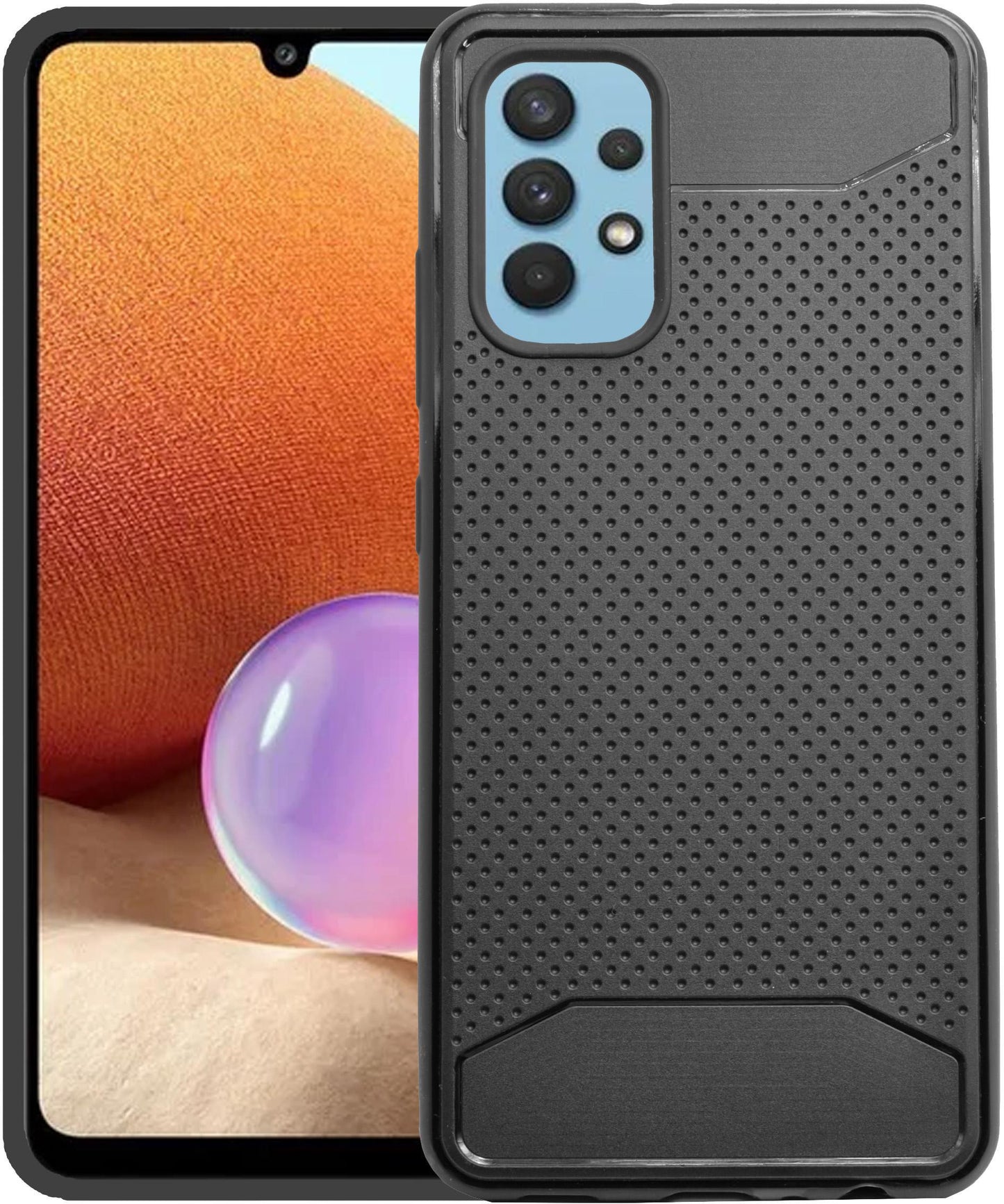 VAKIBO Dotted Design Black Coloured Soft TPU Back Cover Case Suitable for Samsung Galaxy A32 4G