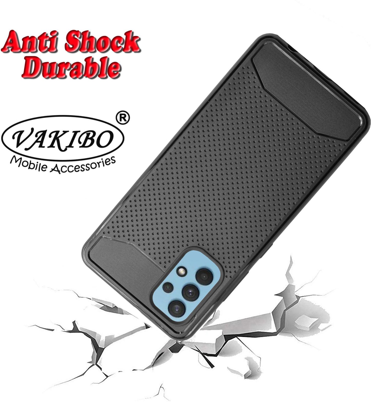 VAKIBO Dotted Design Black Coloured Soft TPU Back Cover Case Suitable for Samsung Galaxy A32