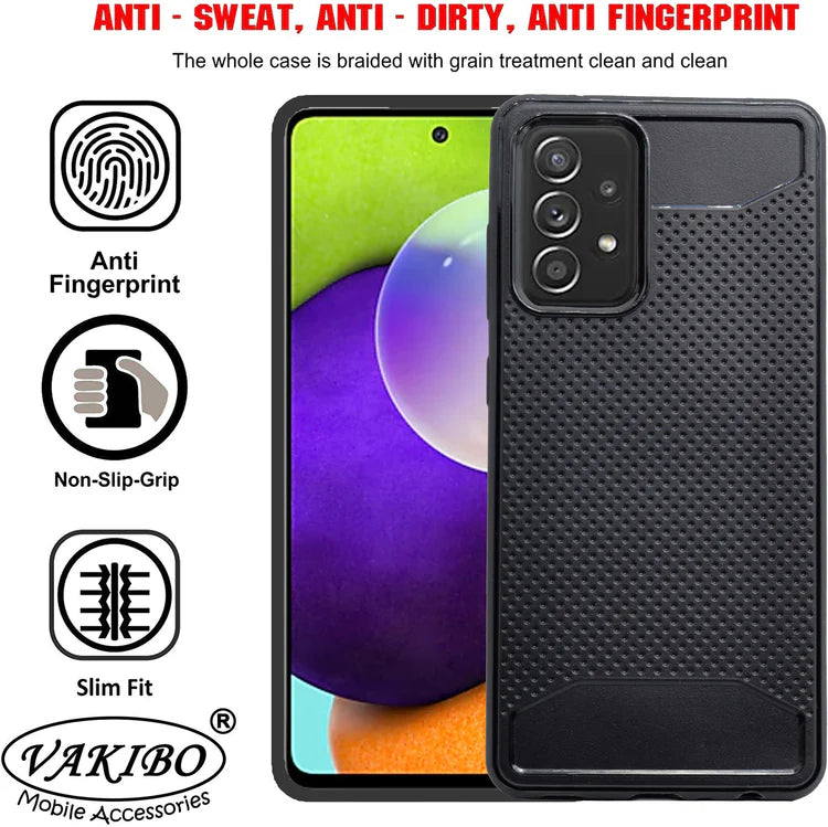 VAKIBO Dotted Design Black Coloured Soft TPU Back Cover Case Suitable for Samsung Galaxy A52 5G