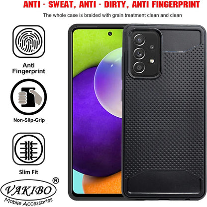 VAKIBO Dotted Design Black Coloured Soft TPU Back Cover Case Suitable for Samsung Galaxy A52 5G