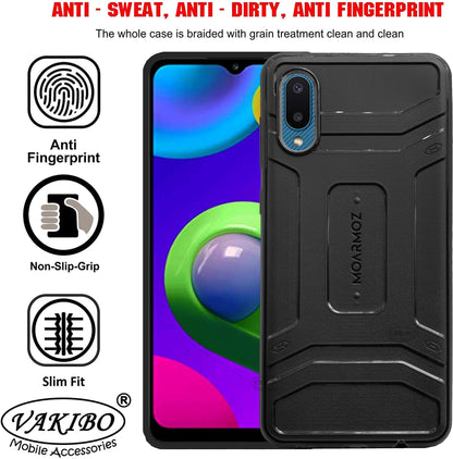 VAKIBO Moarmoz Shock Proof Black Coloured Soft TPU Back Cover Case Suitable for Samsung Galaxy M02