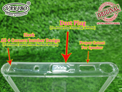 VAKIBO Super Premium Soft TPU Transparent Case With Dustplug,Side Grip,Corner Protection,lanyard Cuts,Camera Protection Suitable for Samsung Note 20 Plus