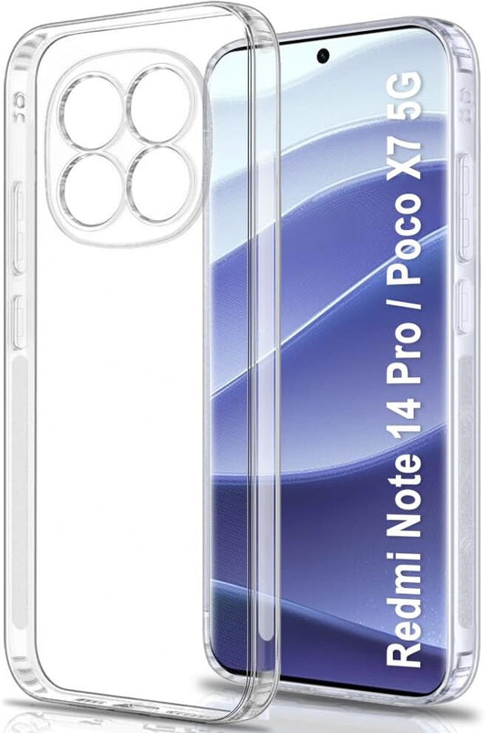 VAKIBO Premium Clear 1.5MM Thick Transparent Soft TPU Rubber Back Cover Case With Camera Protection Suitable for Mi Redmi Note 14 Pro 5G